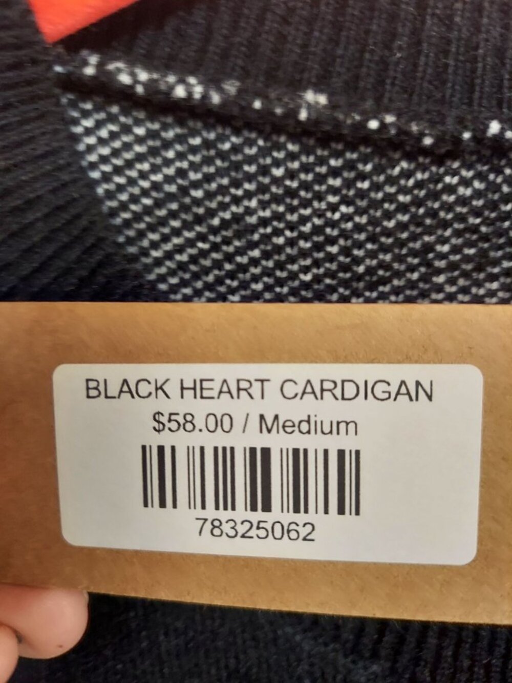 Lemon Black Sweater With White Hearts Buttoned Sweater Medium New With Tags - Picture 4 of 7